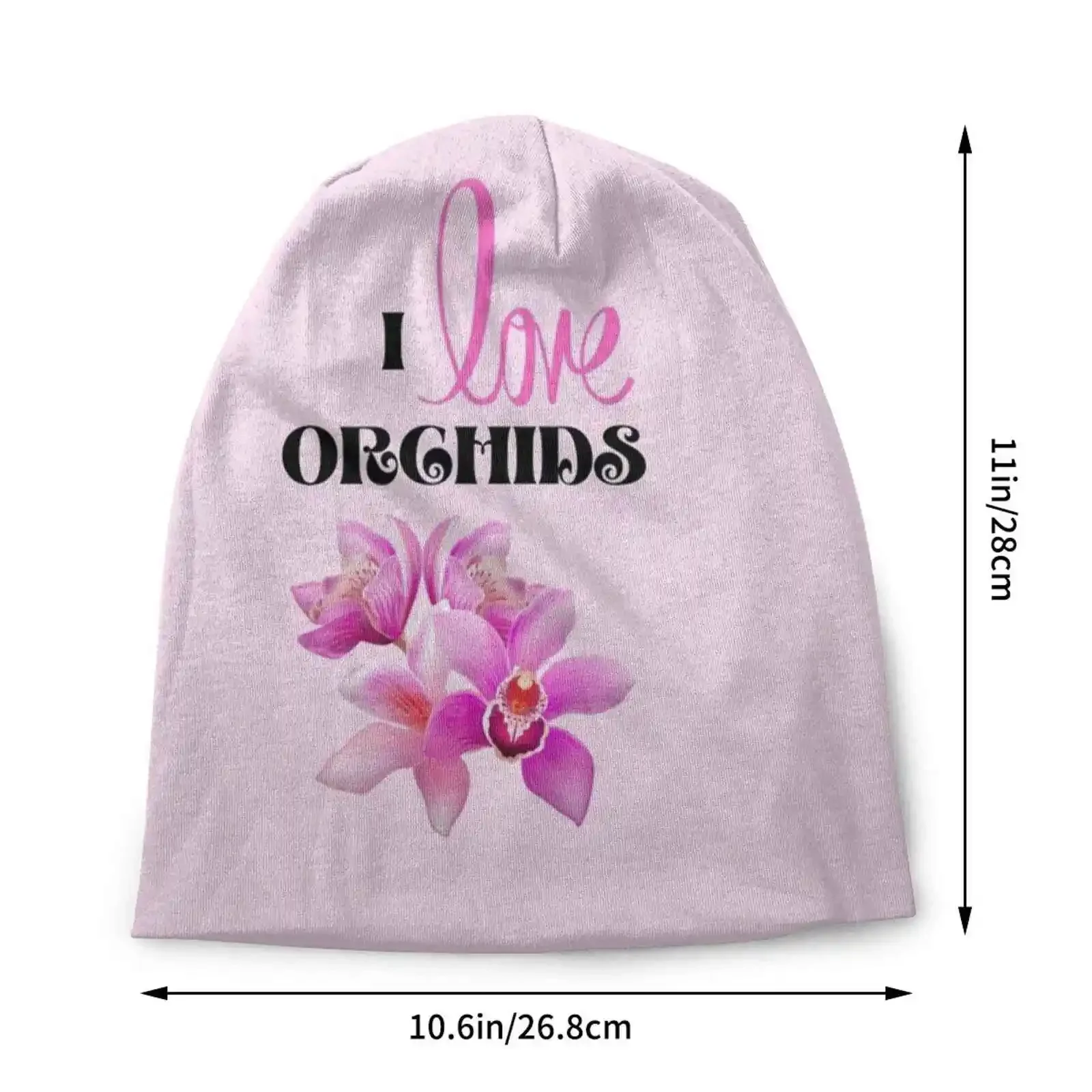 I Love Orchids Knitted Hat Warm Beanie Outdoor Caps Crazy Orchid Lady Orchid Lover Orchid Flower Funny Design Creative Colorful