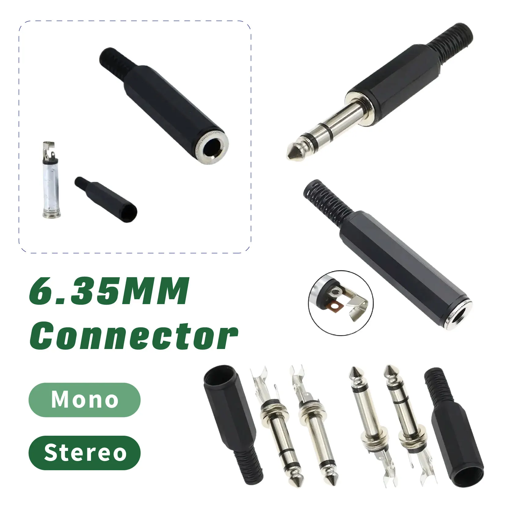 

Welding Line HeadPhone Adapter Mono/Stereo AUDIO Jack Plug Socket 6.35MM Connector