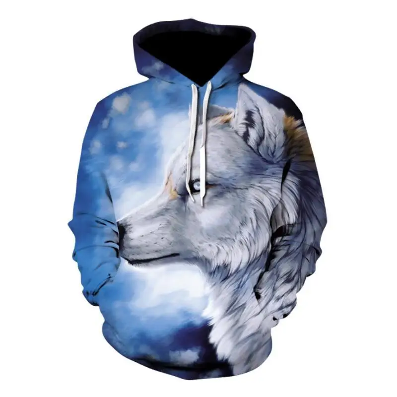 

Social Men's Casual Vintage Oversized Long Sleeves Hoodie wolf Pattern Luxury Factory Y2k Harajuku Fashion Clothes Berserk