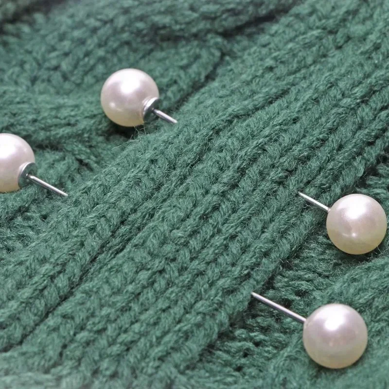 2PCS Pearl Brooches Pin Sweater Shawl Clips Safety Pins for Women Cardigan Sweater Clip DIY for Shirts Dresses