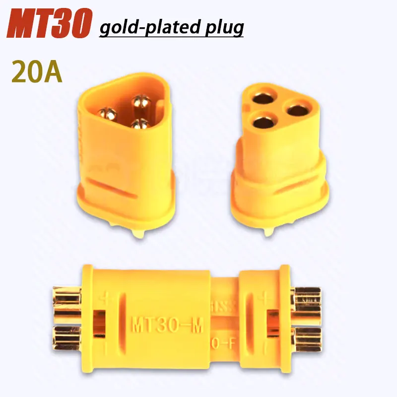 

20A XT60 Plug MT30 Разъем для модели электромобиля Мужской Женский 16AWG 3-контактный разъем проводки с защитной оболочкой 5 шт.