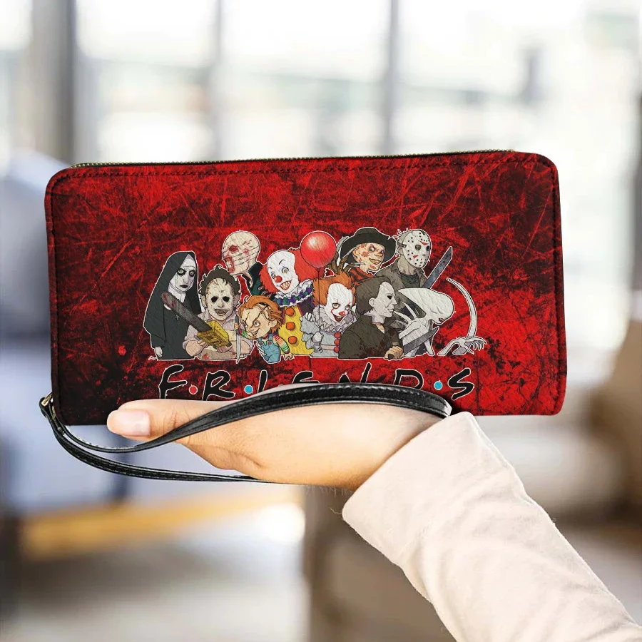 Horror Killer Wallet Classic Movie Print Durable Clutch Purse Outdoor Style Luxury Designer Bag Carteras Para Mujeres Halloween