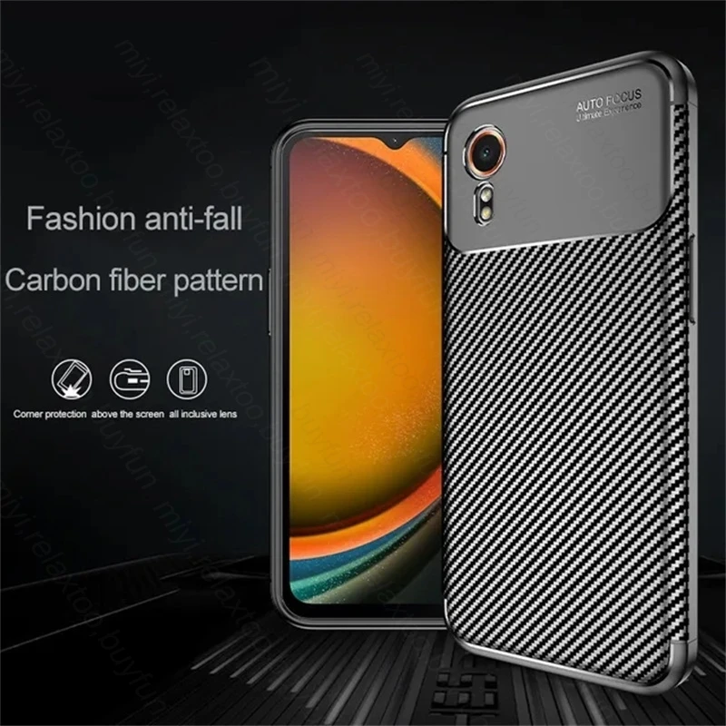 Sumsung Xcover 7 Case Carbon Fiber Pattern Back Cover For Samsung Galaxy Xcover7 X Cover7 5G 2024 Soft Rubber Shockproof Coque