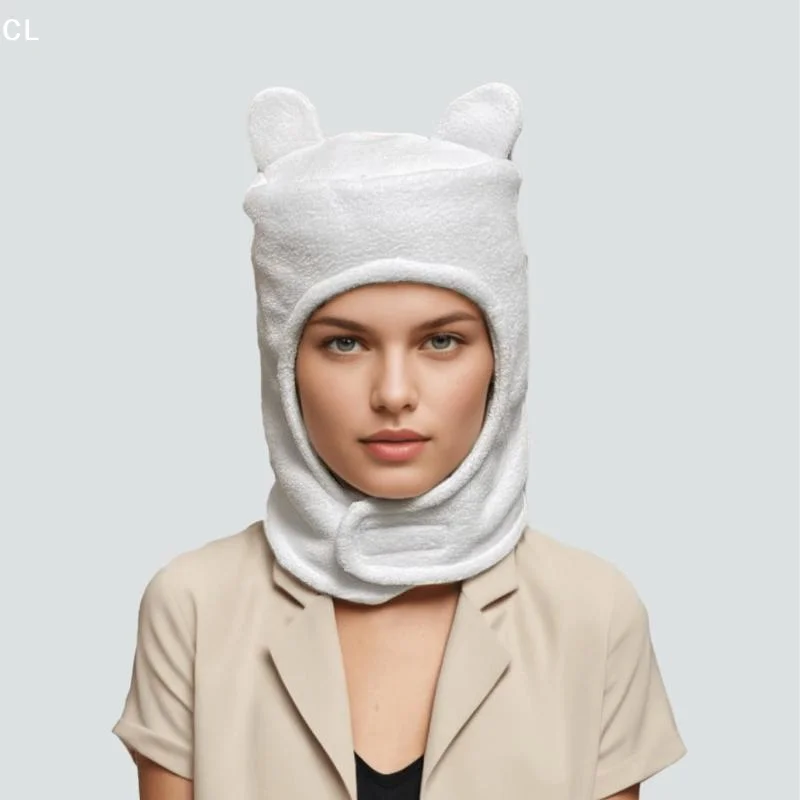 AttireTroveCozy Cotton Face Mask Windproof Soft Hooded Scarf Thick Warm Bear Ears Protection Autumn Winter Season - view 2
