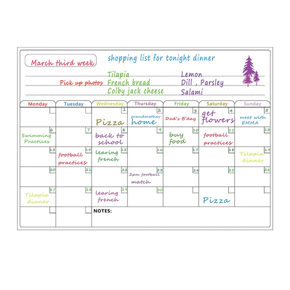 

Weekly Plan Whiteboard Post Refrigerator Message Calendar Planner Fridge Magnet Accessories for Magnetic