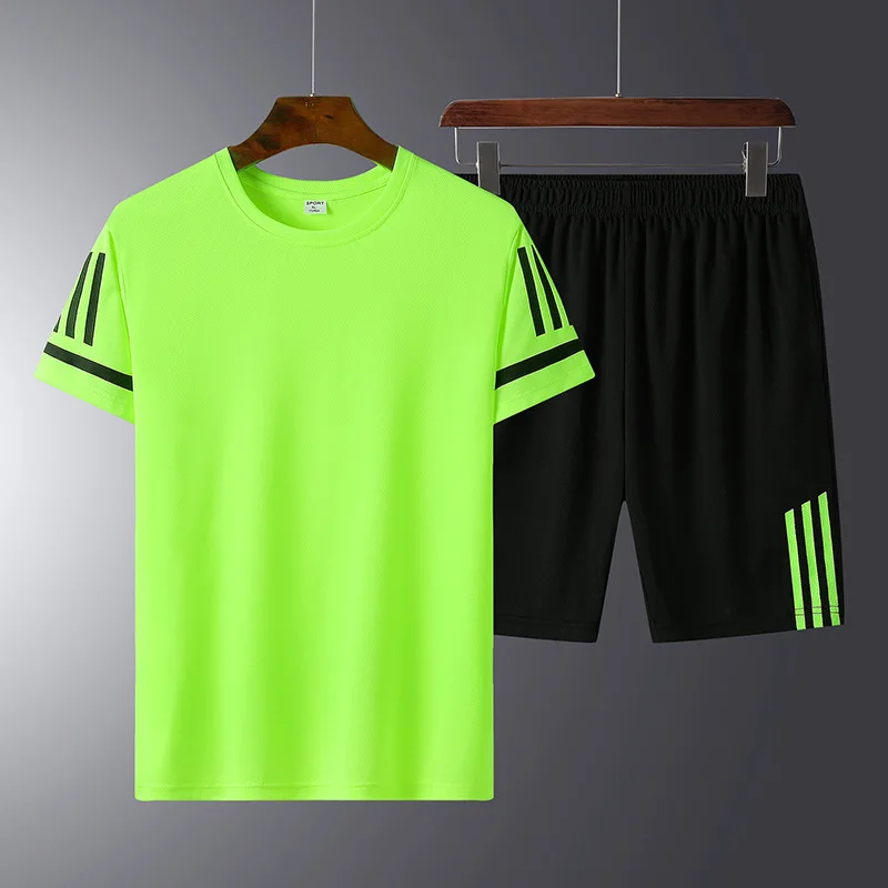 

2025 Summer New Summer Men's Sports Set Breathable Basketball T-shirt and Shorts Two Piece Set 2-Piece Set Shirt Men's Lightweig