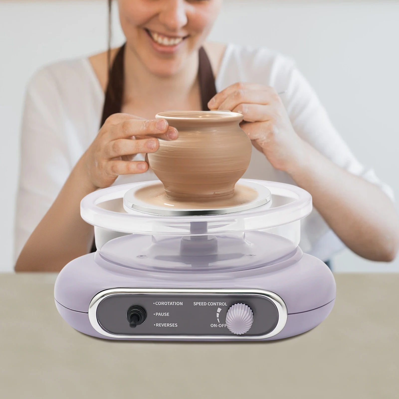 

Комплект мини-гончарного круга, комплект электрических гончарных колес, глиняный спиннер с регулируемой скоростью 0-200 об/мин, с педальным управлением