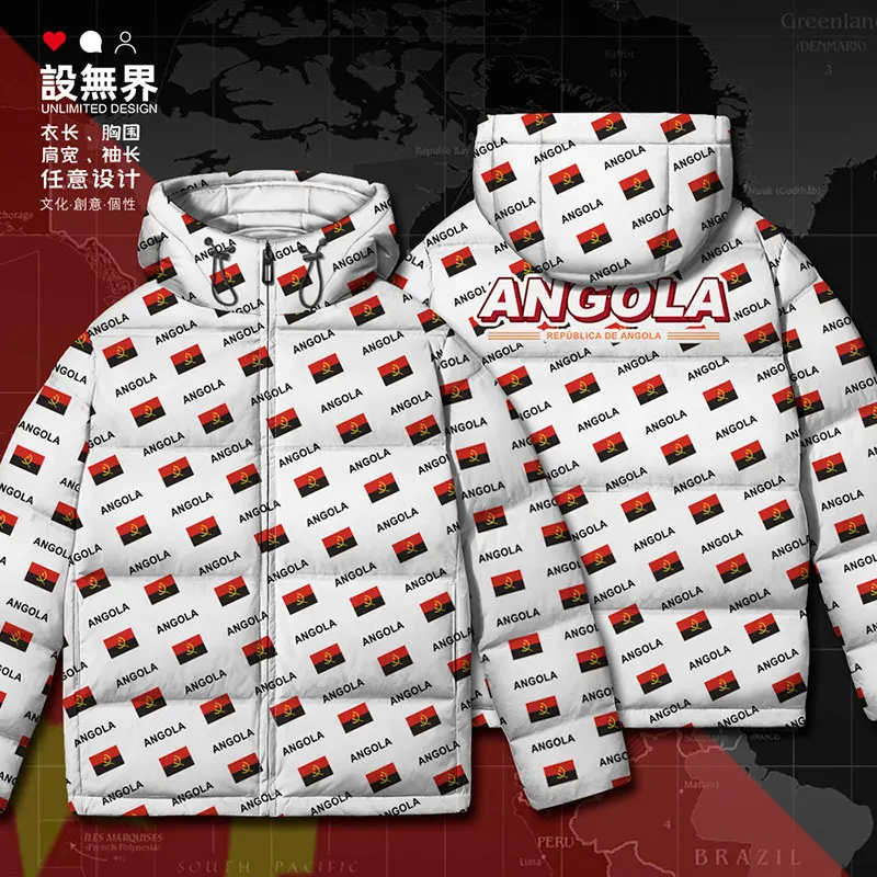 

Republic of Angola Angolan AGO country flag White duck down Jackets Comfortable puffer Outdoor Thick jacket down coat Winter