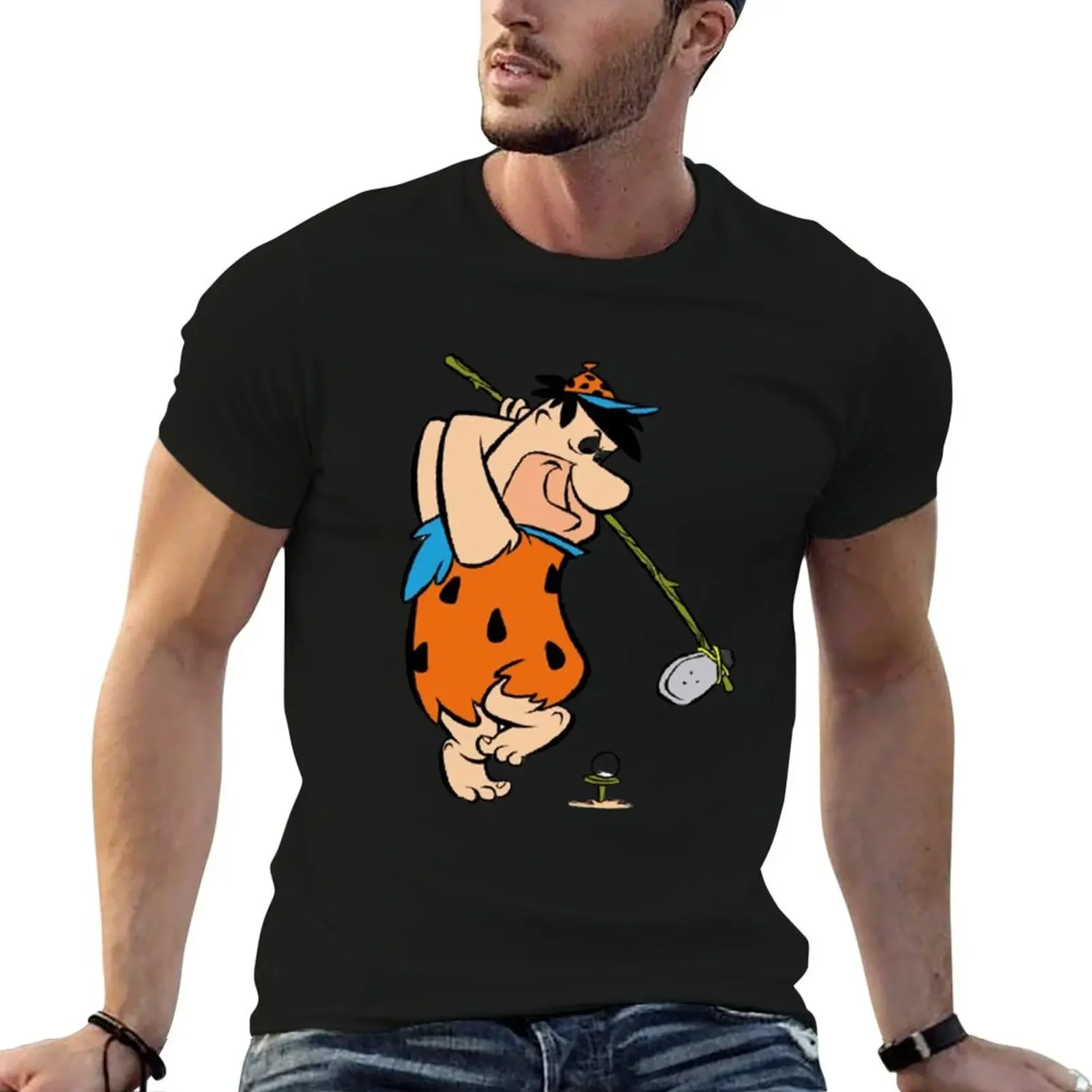 Flinstones Sticker T-Shirt blacks summer top summer 2025 oversize t-shirts man plain t shirts men