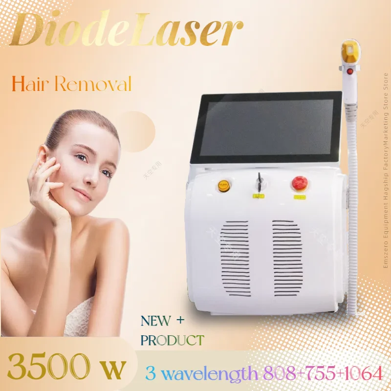 

3500W 808nm Diode 755 808 1064nm 3 Wavelength EMSzero New Portable Beauty Salon Freezing Point Painless Permanent Hair Removal