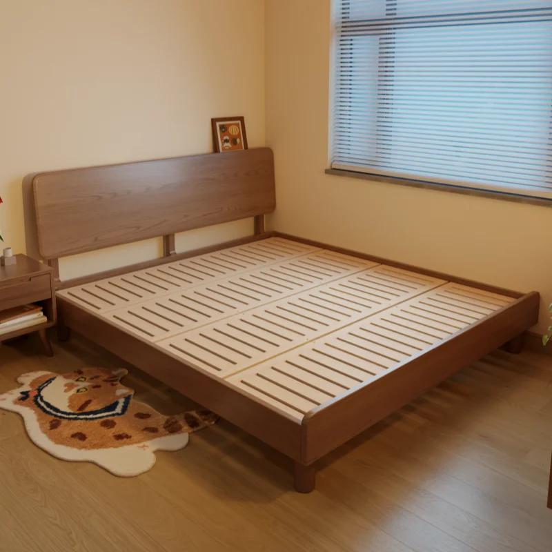 

Chinese solid wood bed double bed 1.8 meters master bedroom large bed Nordic simple bedroom home