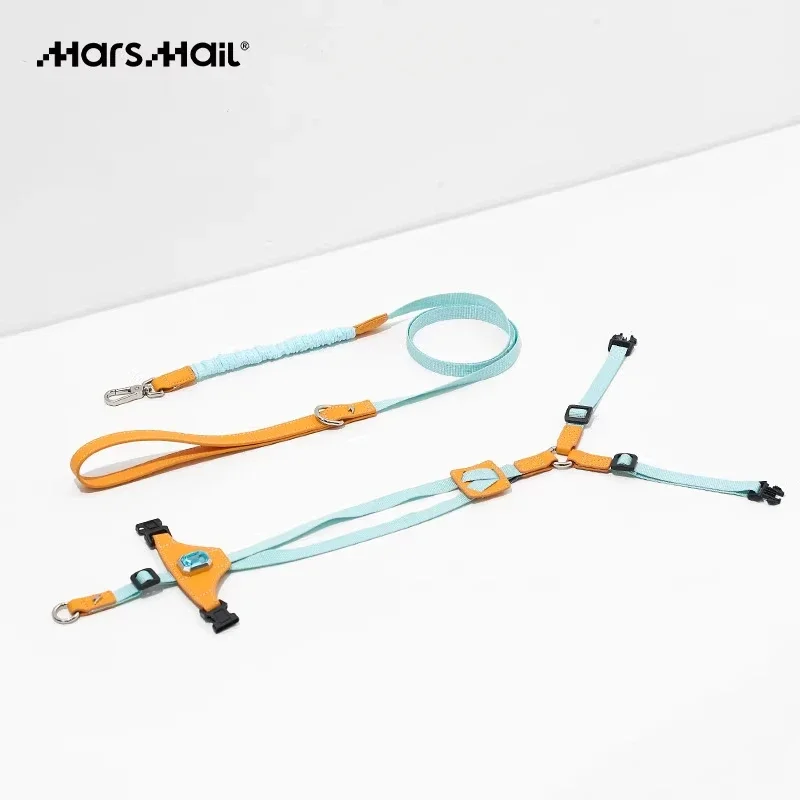 MarsMail Pet Dog Chest Strap Elastic Leash Set Summer Small Dog Cat Puppy Explosion Proof Cat Chest Harness Pet Supplies