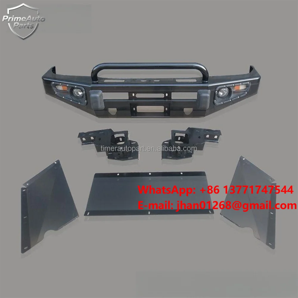 4wd Offroad LC100 Steel Front Bull Bar Winches Bumper with LED Lights for Lc100 Land Cruiser 100 Series