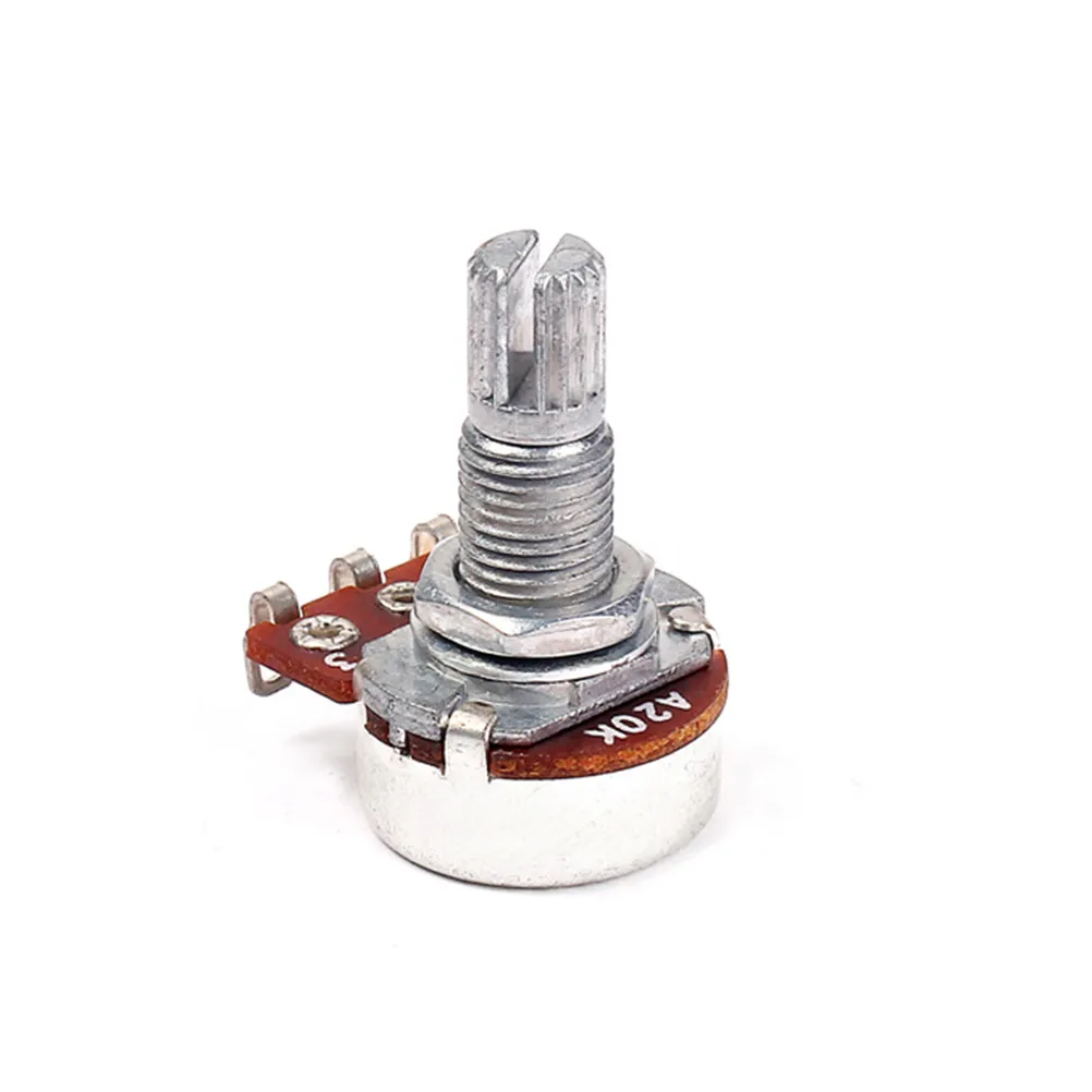 A20k Ohm Audio Potentiometer for Guitar Amplifier Volume Tone Control Linear Log Taper Mini Pot Split Shaft 18Mm DIY Replacement
