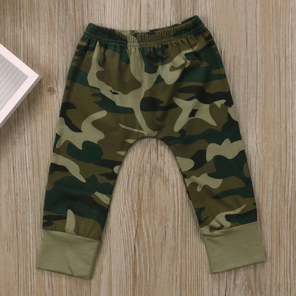 Neonato vestiti del neonato stampa mimetica vestiti della ragazza del bambino t-shirt Harem Pant 2 pezzi ragazzi Set bambini vestito infantile A255