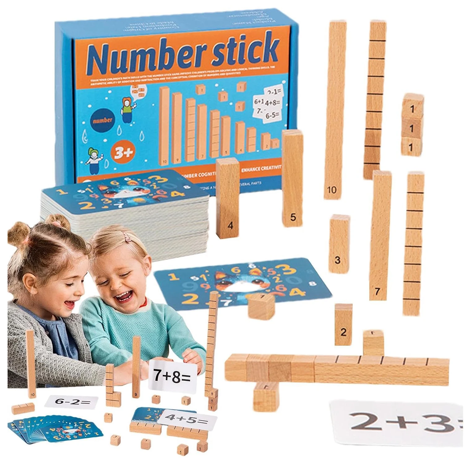 Toddler Wooden Math Counting Toy Montessori Teaching Tool Number Addition Subtraction Calculation Kindergarten Learning Toys