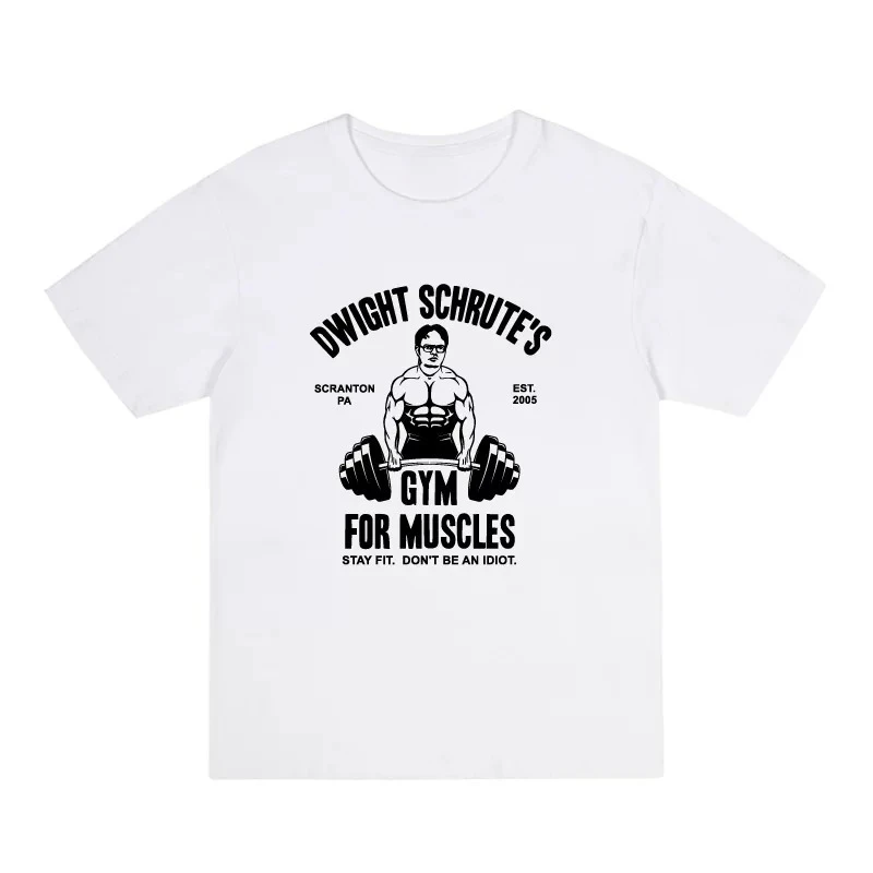 The Office Dwight Schrute Gym for Muscles Funny Graphic T-Shirt Cotton Men Women Streetwear Tee