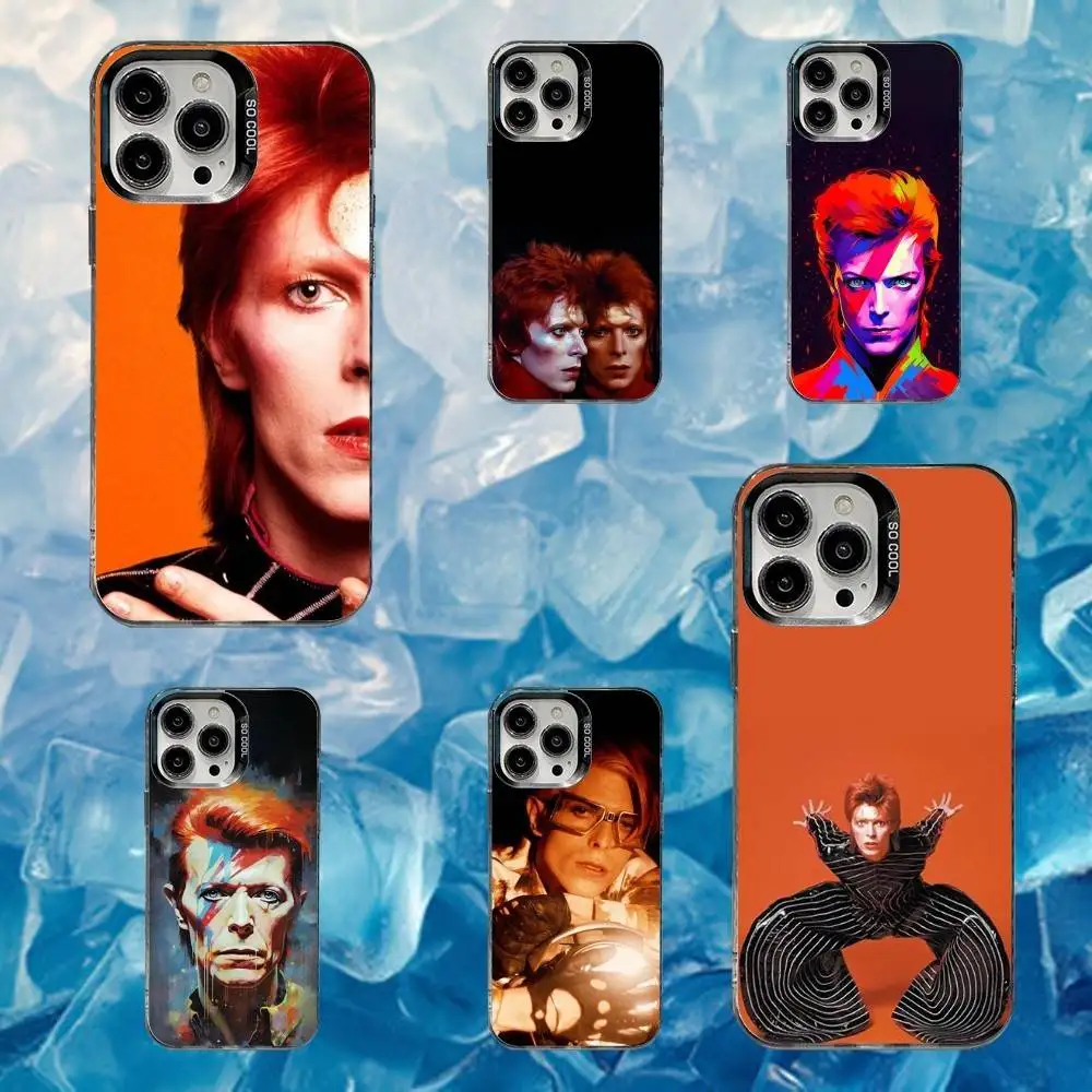 

Singer D-David B-Bowie Phone Case For iPhone 16,15,14,13,12,11,Mini,Pro,SE,MAX White Matte Shockproof Cover