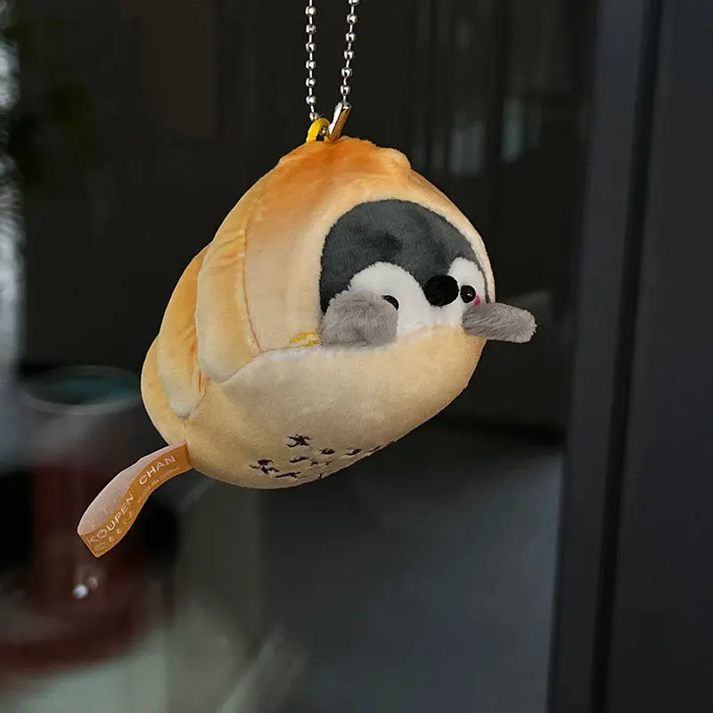 bread keychain Penguin Plush Keychain Soft Cartoon Croissant Penguin Doll Pendant Pineapple Bread Kawaii