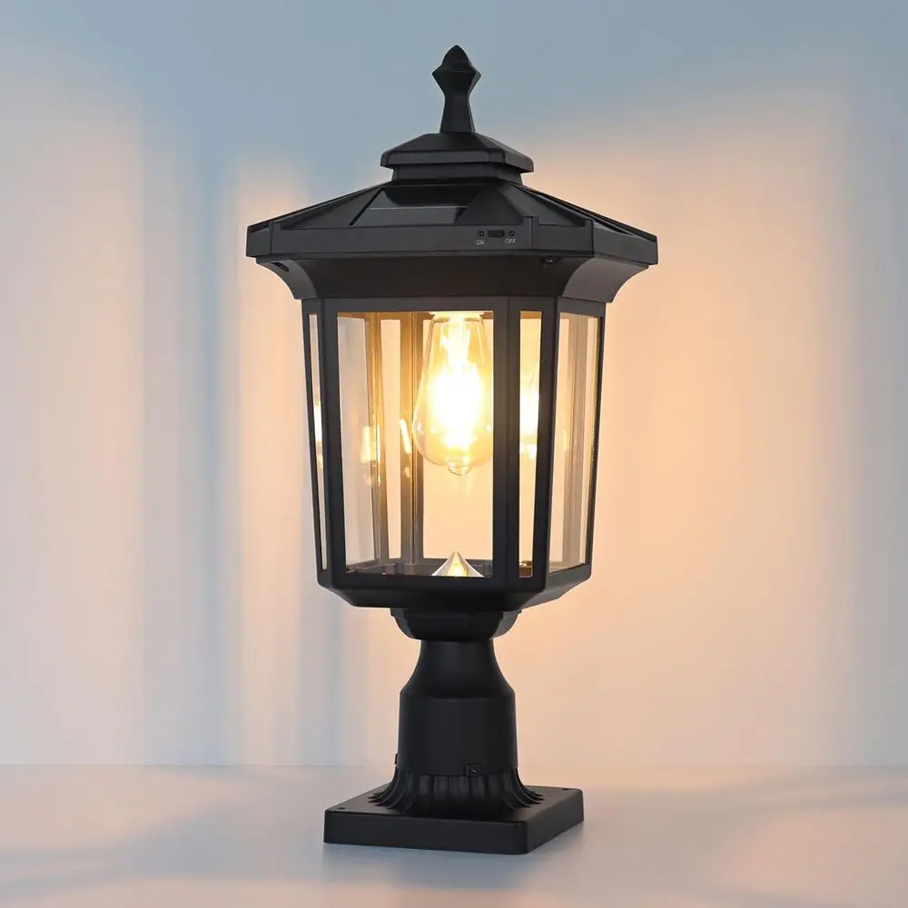 

r Post Light Outdoor, ST4346Q Dusk to r Lamp Post Light with Pier Mount Base Bright Sandy Colored Bulb, Waterproo ence Pole Ligh