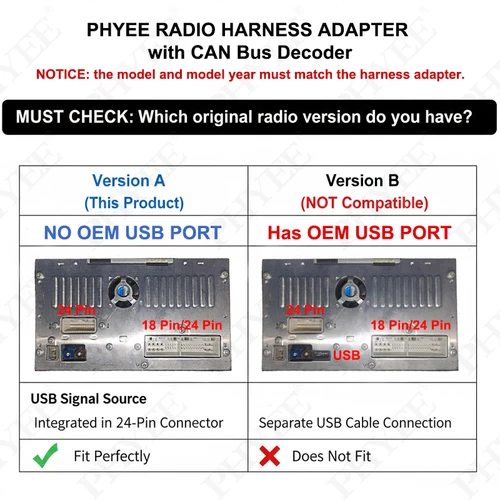 Imagen 2 del producto Arnés decodificador CAN Bus, USB de retención SWC (sin USB OEM) Adaptador P&P de 18/24 pines y 16 pines para Hyundai Tucson Santa Fe Kia Sportage Ceed