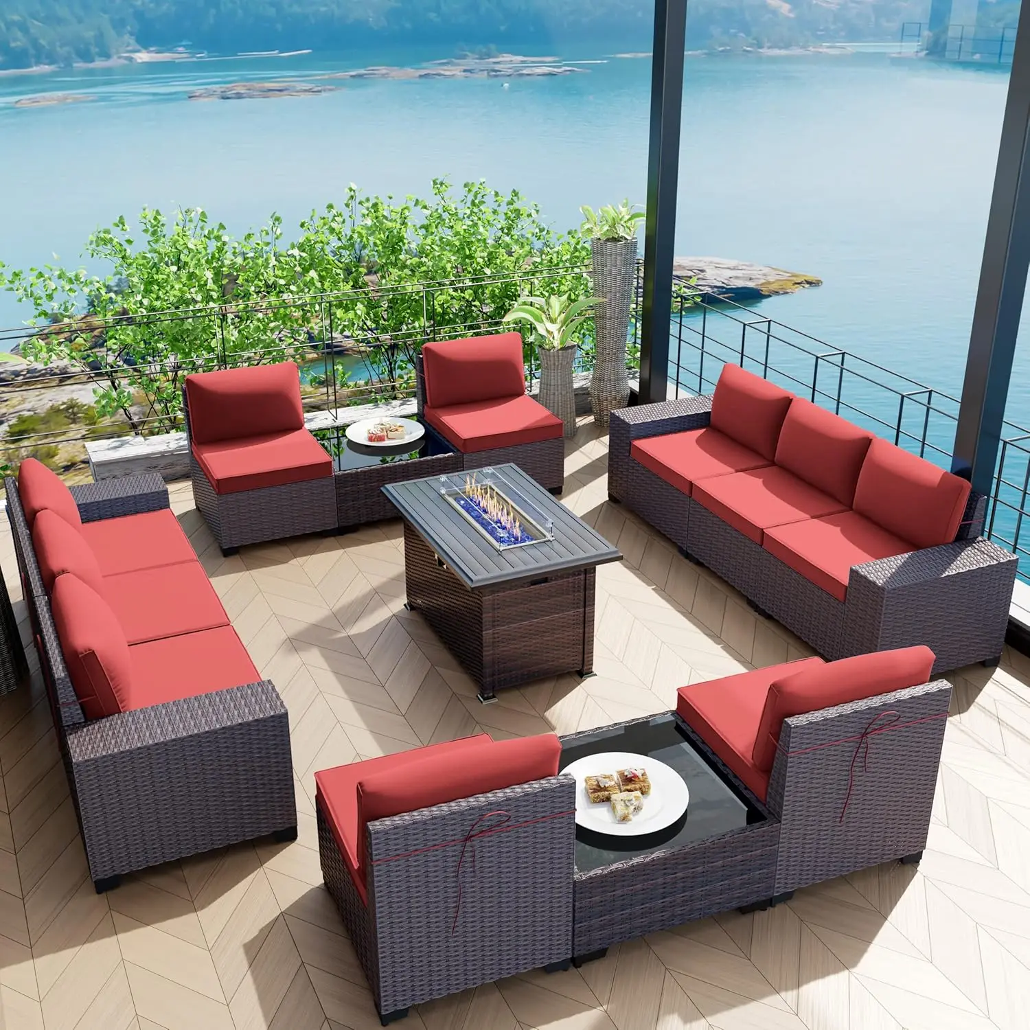 13 Pieces Outdoor Patio Furniture Set w/ 43