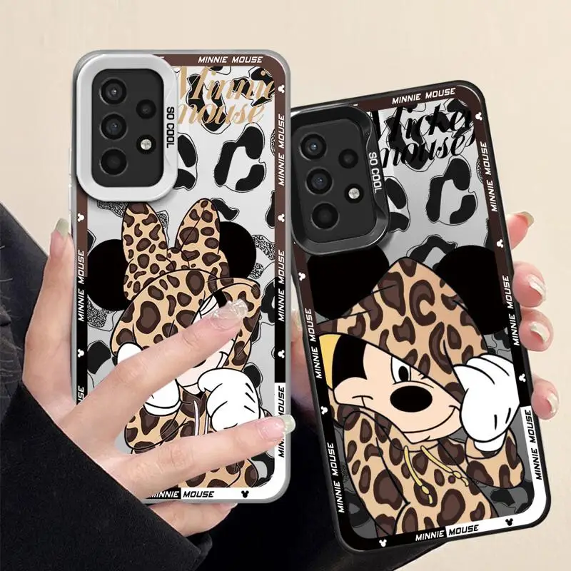 Disney Leopard Mickey Minnie Phone Case for Galaxy A12 A13 A14 A23 A32 4G 5G A22 5G A24 4G A33 5G A34 5G A35 5G Matte