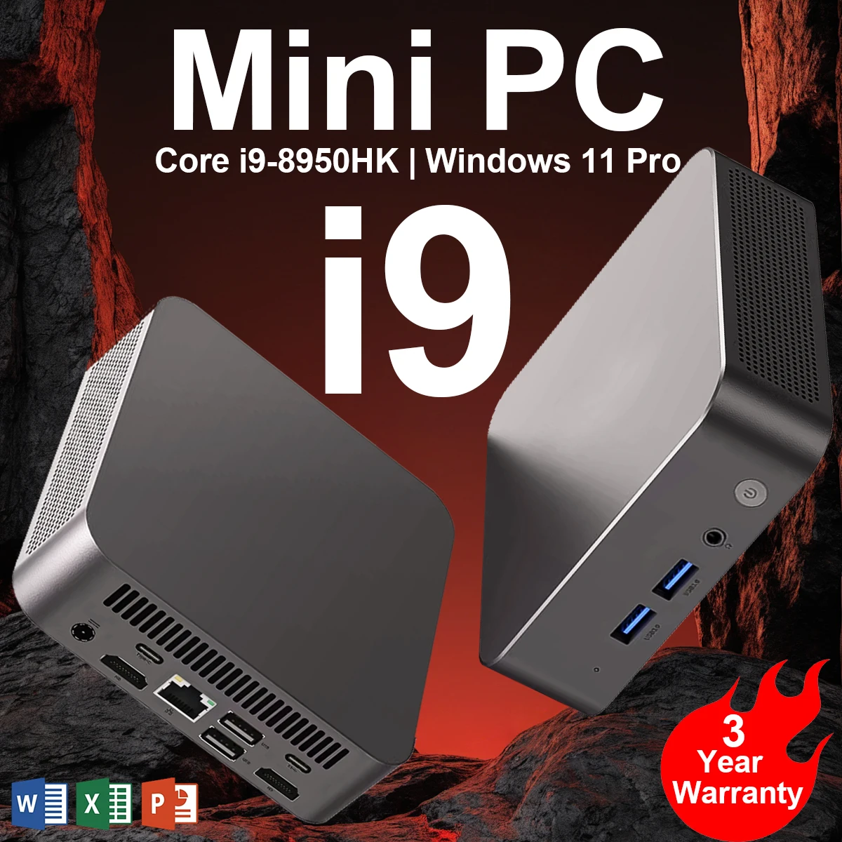 

MINI PC Windows 11 Pro Core i9 8950HK DDR4 16GB M.2 SSD 1TB 2TB Computer Gaming Wifi 6 BT5.2 Office Wifi 6 UHD Desktop PC Gamer