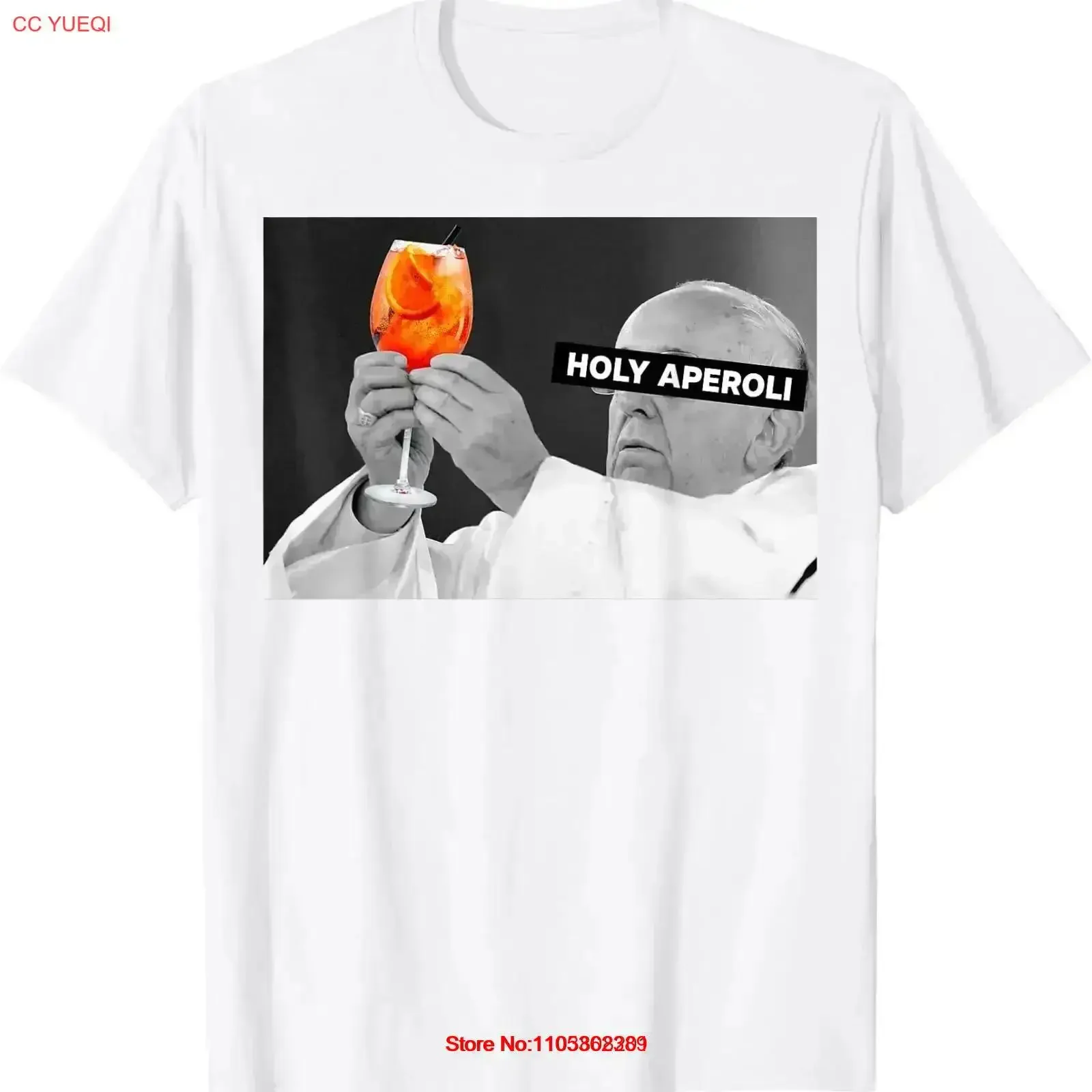 HOLY APEROLI X POPE DRIP FRANCIS SPRITZ CLUB NEUES T-Shirt im Vintage-Stil, gewaschen, lässig, atmungsaktiv, für den Alltag, stilvoll