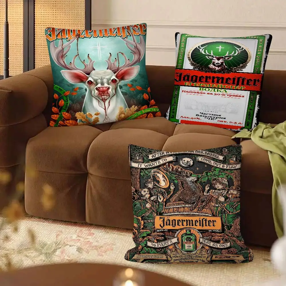 J-Jagermeister أنيمي الفيلم الكلاسيكي كيس وسادة وسادة مربعة غرفة نوم أريكة الترفيه الراحة وسادة سيارة ديكور المنزل #2