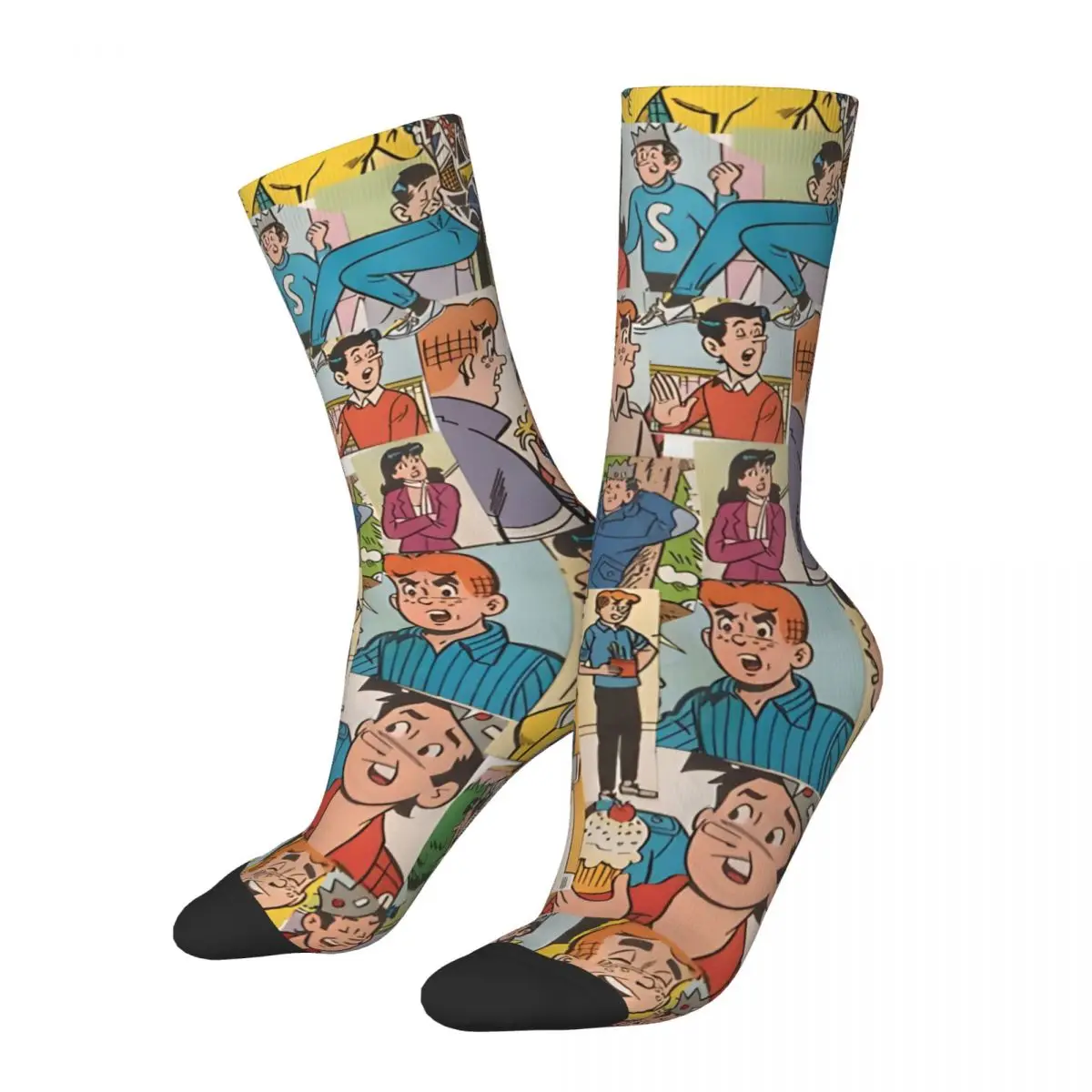 Crazy compression Archie Comics Collage #2 Sock for Men Vintage Seamless Pattern Crew Sock Casual