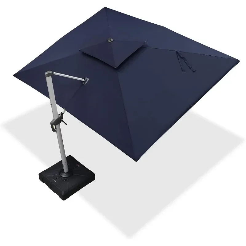 

PURPLE LEAF 9' X 12' Patio Umbrella Outdoor Rectangle Umbrella Large Cantilever Windproof Offset Umbrella Heavy