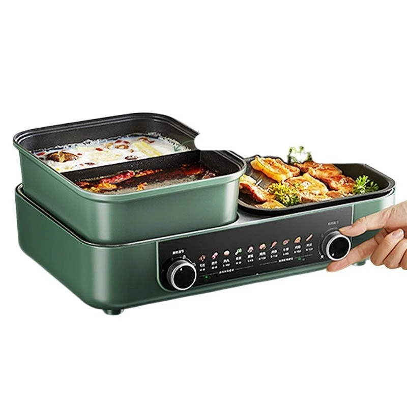 

Household electric baking pan hot pot shabu