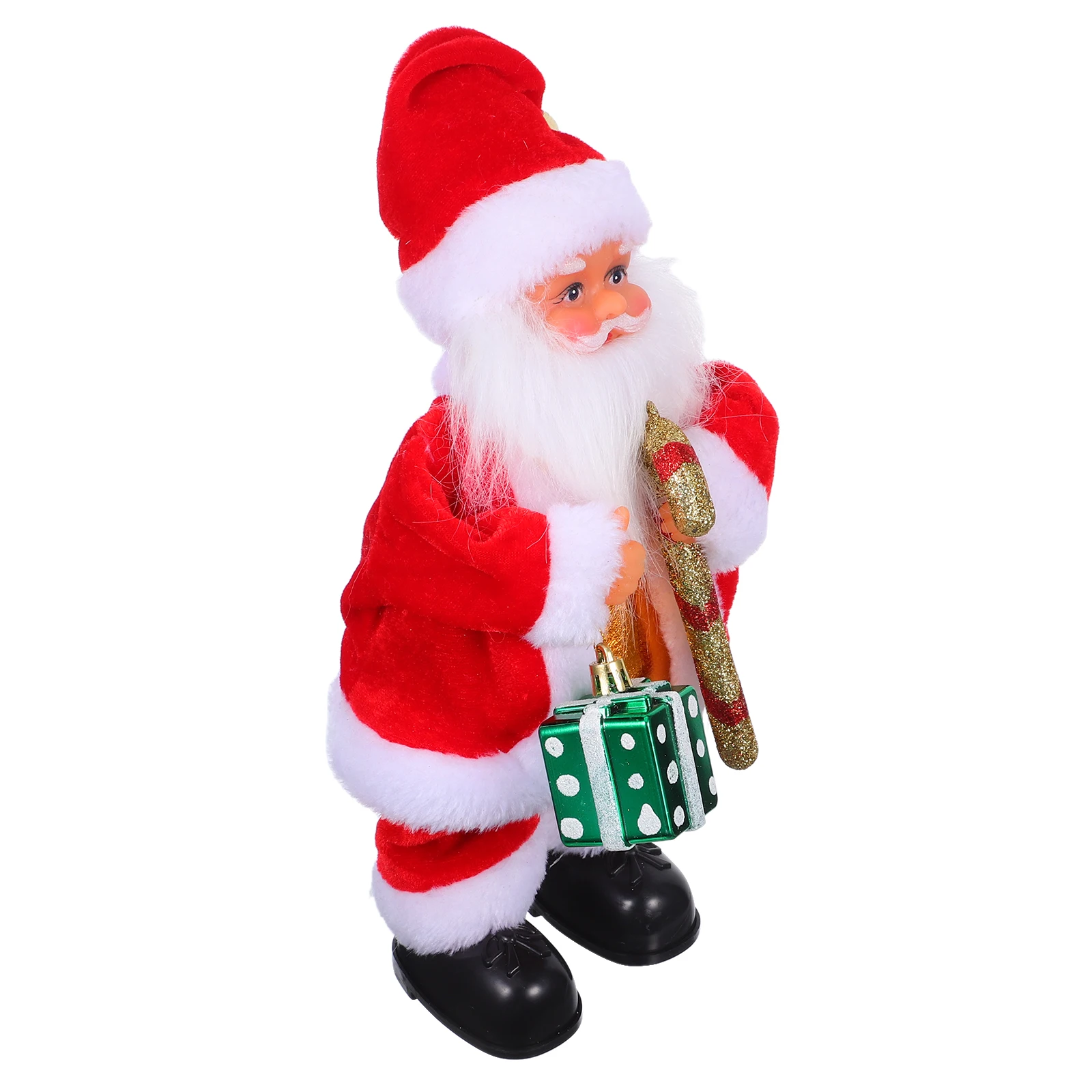 

Musical Electric Santa Figure - Cute Movable Christmas Decor for Fireplace Desk Party Events Interactive Family Entertainment