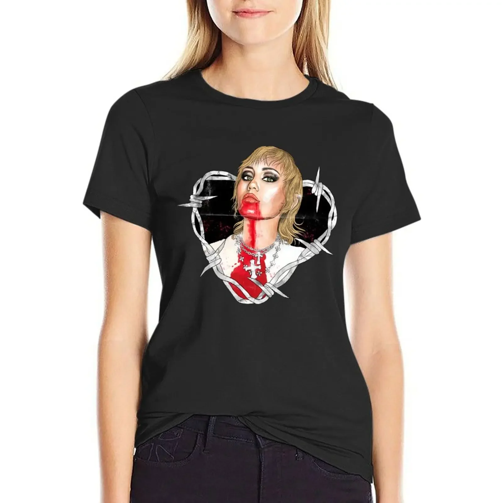 

Miley Cyrus - Prisoner T-Shirt sweat oversized cute tops customs design your own T-shirts for Women
