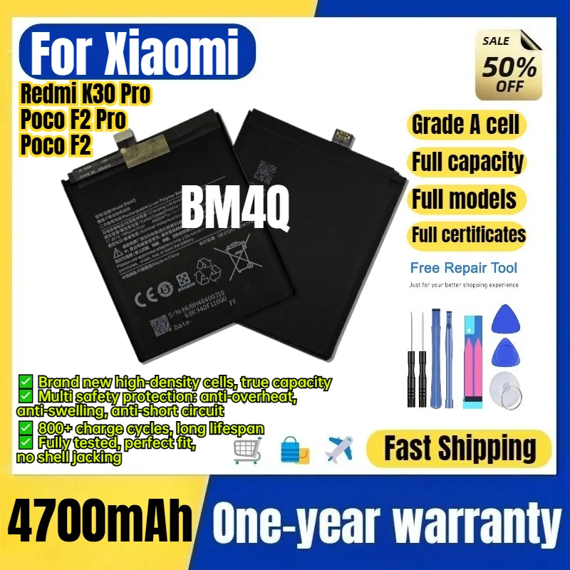 BM4Q for Xiaomi Redmi K30 Pro/Poco F2 Pro/Poco F2 Phone Battery 0 Cycle High Capacity Battery Replacement Bateria Grade A Cell