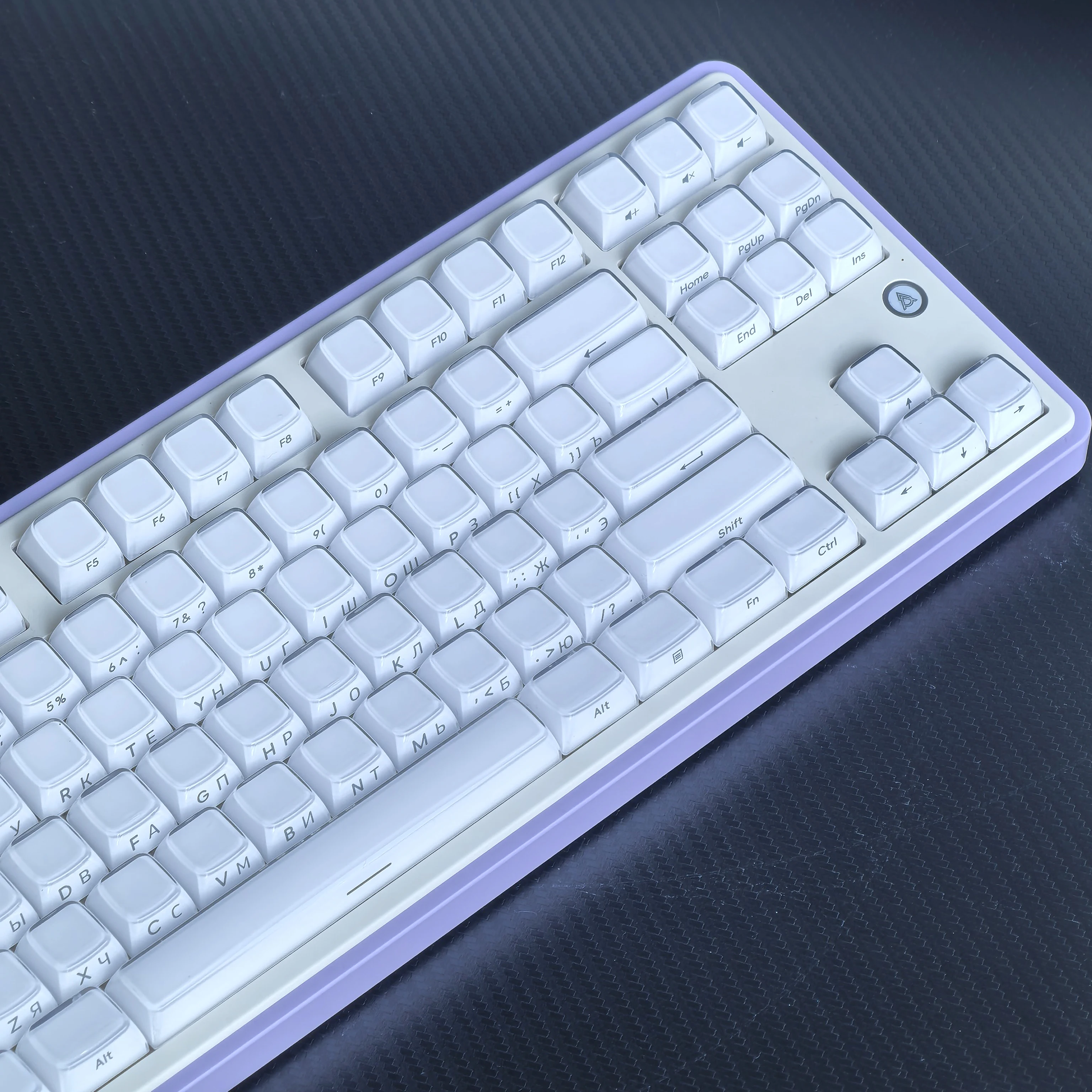 Korean Jelly White Keycap 113Keys Russian English Keycap Pc Oem For Aula F75/F99 Diy Mechanical Keyboard Crystal Hangul Keycap view 6