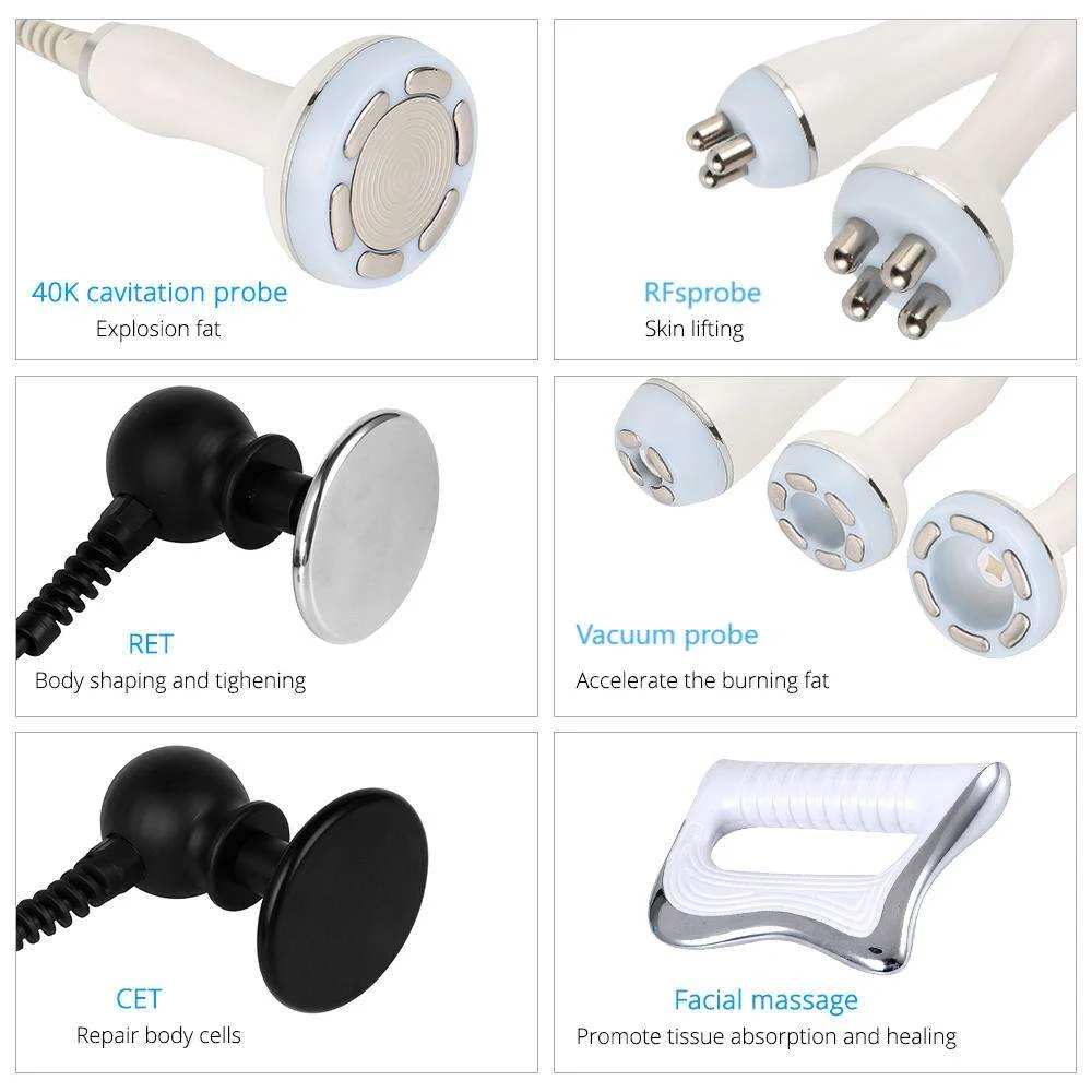 

Newest 9 1 RET Cet 40KHz RF Vacuum Fat Reduction Machine Body Slimming Physiotherapy for Facial Face Lifting and Butt Lift