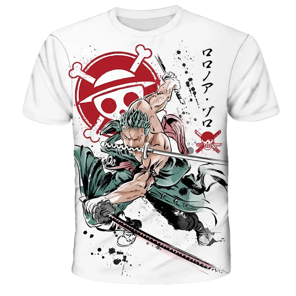 Kinderkleidung Lässiges T-Shirt Anime One Piece Jungen T-Shirt Cosplay Luffy Herren Cartoon Kurzarm Kinder-Oberteil Jungen Locker Geschnitten