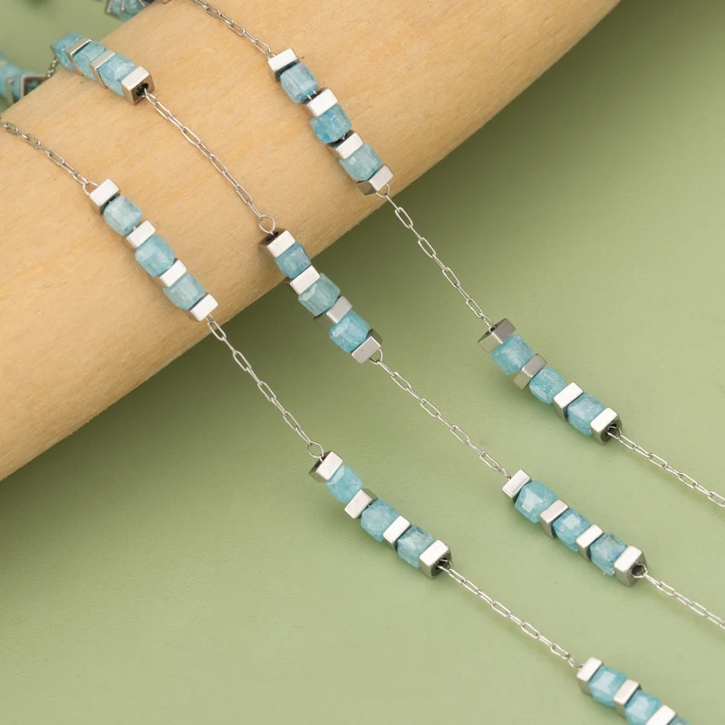 assoonas, C401, Kette, Edelstahl, Naturstein, nickelfrei, handgefertigt, Schmuckzubehör, DIY Armband Halskette, 1m/Stück – Detail 9