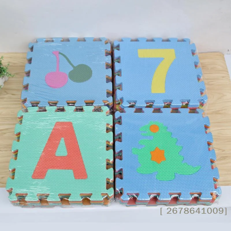 Number Puzzle Foam - ⚑ แผ่นรองคลานสำหรับเด็กทำจากโฟม PE ปลอดสารพิษ พร้อมลวดลายตัวอักษรและตัวเลขเพื่อการเรียนรู้ เหมาะสำหรับกิจกรรมในห้องเด็กเล่น