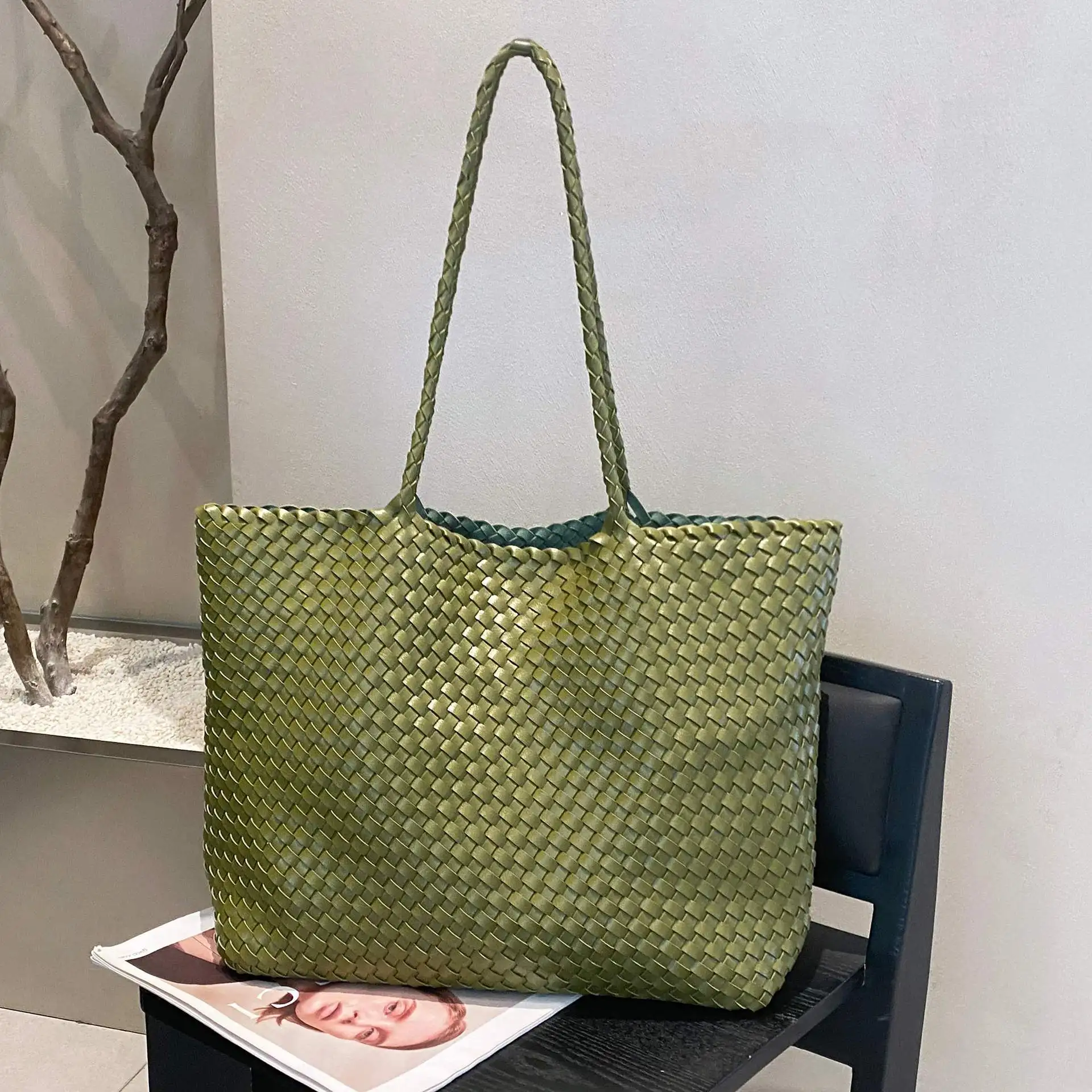 Summer New Handmade Shoulder Tote Bag, Large Capacity Women's Basket Bag - Stylish & Durable, Perfect for Daily Commute