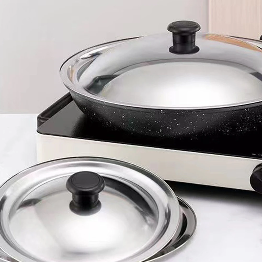 

1pc Multipurpose Pot Lid 28cm Stainless Steel Universal Replacement Lids for Pans Kitchen Cooking Supplies Easy Clean