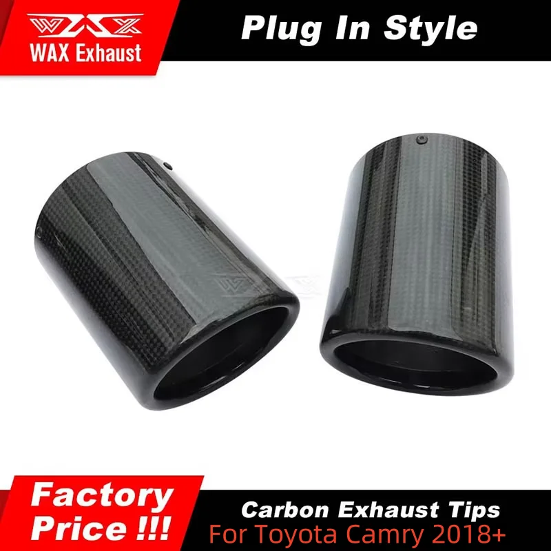 

1pcs 89mm inlet Carbon Fiber Exhaust Pipe Car Accessories Exhaust Mufflers Nozzle For Toyota Camry 2018+ with AK logo