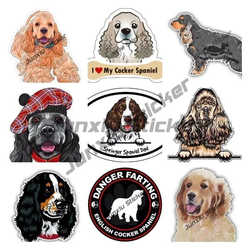 

Cartoon Cocker Spaniel Retriever Dog Robot Sticker Danger Farting English Cocker Spaniel Sticker Self Adhesive Vinyl Waterproof