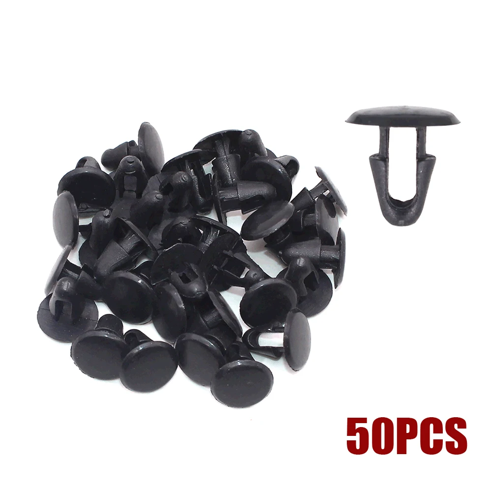 

50Pcs Car Auto Fastener 5mm Hole Engine Cover Pad Fender Bumper Rievts Black Car Door Trim Panel Retainer Clips for Toyota