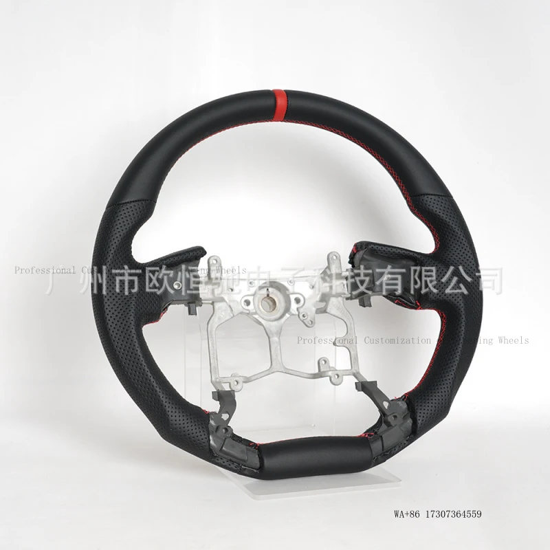 Cross-border bestseller: Full leather red stitching car steering wheel modification for Toyota Prado 10 models