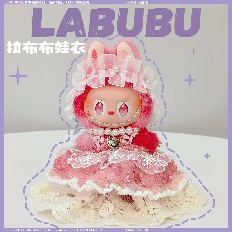 

Hot Sale For 17cm Labubu V1v3 Cute Lolita Dress Headwear Clothes Doll Toy Handmade Outfits Accessories Set Girl Gift Toy No Doll