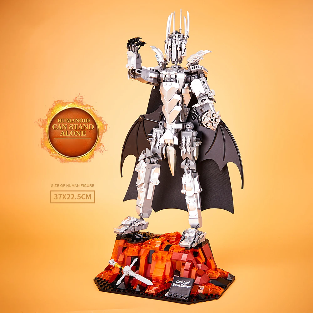 Idea Figure di film Building Block Dark Lord Mattoni da costruzione Sauron Set di modelli Giocattoli Collectio con luce per regali per ragazzi