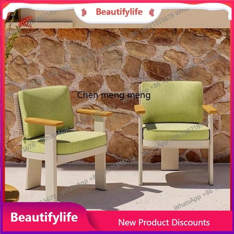 H Hotel solid wood waterproof sunscreen rattan courtyard open-air leisure dining table, outdoor sofa tables and chairs  H
